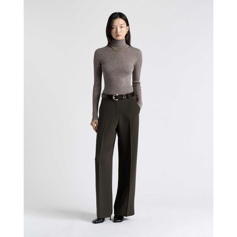 Cue Merino Turtle Neck Ribbed Knit image number 2